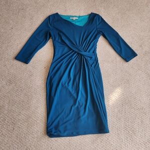 Kimi + Kai Maternity Teal 3/4 Sleeve Dress Size XS